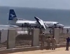 Aerolínea somalí StarSky reporta evacuación segura tras accidente al despegar en Mogadiscio