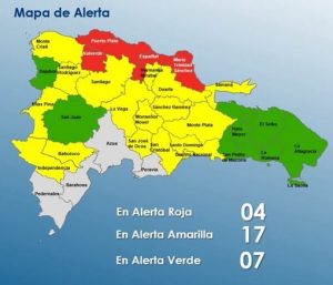 COE aumenta a 27 las provincias bajo alerta, más el Distrito Nacional