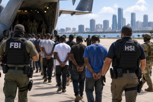 FBI y HSI trasladan a 18 acusados desde haití a florida por el asesinato del presidente Jovenel Moïse